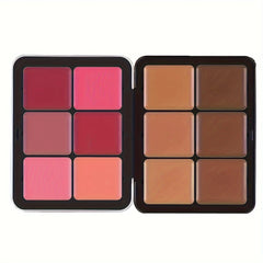 12 Colors Dark Concealer Blush Cream Iron Box Face Makeup Palette - Long-Lasting, Creamy, Buildable Formula - Portable, Travel-Friendly / tm