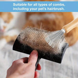 Stainless Steel Bristle Hair Brush with Wooden Handle - Fine Detangling Comb for All Hair Types, Ideal for Home & Salon Use