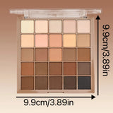 25-Shade Matte Eyeshadow Palette - Neutral Grey & Brown Earth Tones, Coffee & Chocolate Inspired Shades with Velvety Finish for Versatile, Natural to Dramatic Makeup Looks / tm