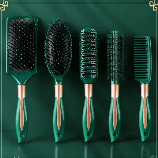 5pcs Hairdressing Combs Set 5pcs/Set Hairdressing Combs Set, Air Cushion Comb, Round Curling Hair Brush, Detangling Hair Comb,