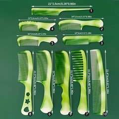 10pcs Thickened Plastic Oxford Comb Set, Home Hairdressing Comb Se