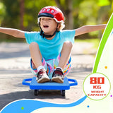1pc Kids Riding Scooter Board | PP Material, Red & Green, Indoor Outdoor Activity Play Equipment | Gymnastics Sports Skateboard with Plastic Foot Wheels for 80kg Weight Capacity