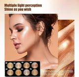 8-Color Highlighter Powder Palette Versatile Makeup Kit for Facial Bronzing and Illumination Long-Lasting Brilliance and Skin-Bright /amz