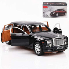 AMERTEER Alloy Car Model 1:24 Car Model For Rolls-Royce Phantom Car Model Boy Toy Diecast Toy Cars With Sound & Light & 6 Open Doors For Kids Boy Girl / AMZ