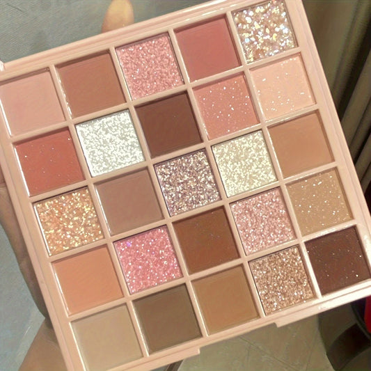 Kapene 25-Color Eyeshadow Palette - Matte & Shimmer Shades in Brown, Rose Red & More, High Pigment, Waterproof & Sweatproof, Ideal for Daily Makeup Looks, Makeup Palette / tm