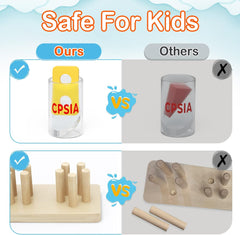 Montessori Toys for 1 to 3-Year-Old Boys Girls Toddlers, Wooden Sorting & Stacking Toys for Toddlers and Kids Preschool, Educational Toys  AMZ