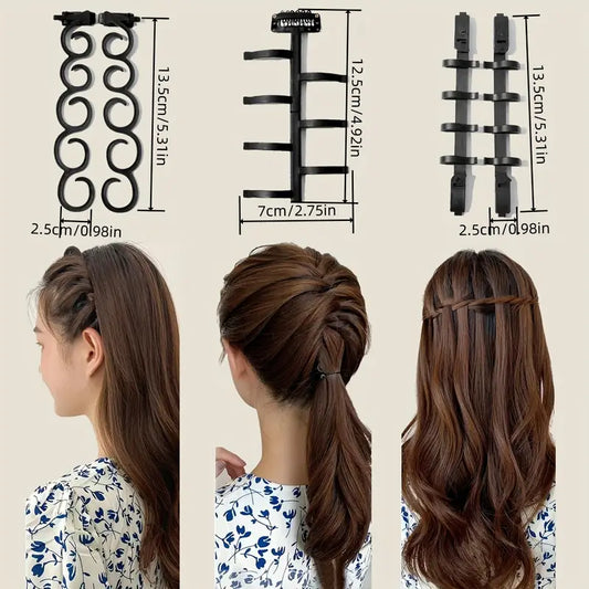 1/3/5pcs Effortless Hair Styling With Hair Twist Styling Bun Maker Braider Roller Hook For Women