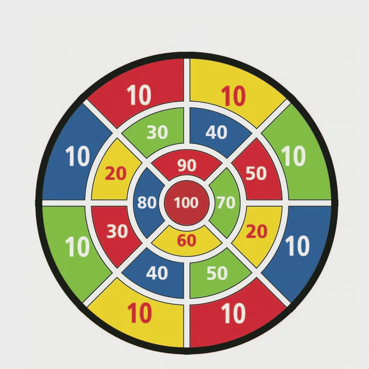 73.66cm Large Dartboard Set for Youngsters - Includes 12 Colorful Sticky Darts, Perfect for Indoor/Outdoor Fun & Family Bonding, Enhances Hand-Eye Coordination, Foldable & Portable, Ideal Gift