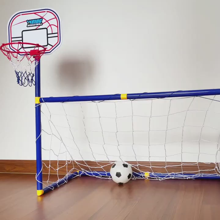 2-in-1 Basketball Hoop and Soccer Goal Set, Portable Detachable Indoor/Outdoor Sports Toy for Boys and Girls - Perfect Gift for Thanksgiving, Halloween, Christmas, and Holidays