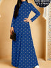 Women'S Elegant Printed Long Dress, Long Sleeves, Floral Pattern, High Neck | Printed Dress, Middle Eastern Dress, Muslim Robe