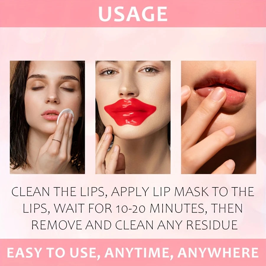 10pcs Cherry Collagen Jelly Lip Mask - Moisturizing and Brightening - Soft Texture, Comfortable Fit, Lip Care /tm