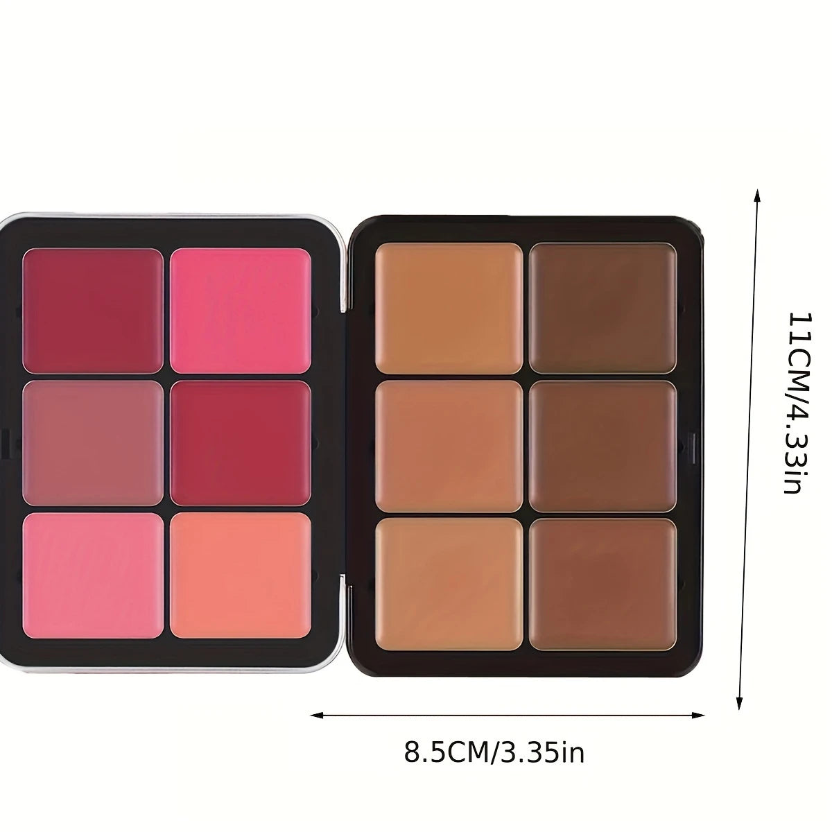 12 Colors Dark Concealer Blush Cream Iron Box Face Makeup Palette - Long-Lasting, Creamy, Buildable Formula - Portable, Travel-Friendly  / tm