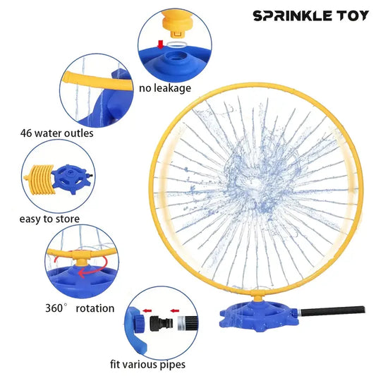 1pc/2-in-1 Kids' Rotating Water Sprinkler Toy, Summer Water Play for Children, Garden Fun, Parent-Child Interaction, Durable ABS Material, Ideal for Ages 3+, Keeps Gardens/Lawns Wet – Creative Gift for Halloween, Christmas, Easter,