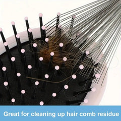Stainless Steel Bristle Hair Brush with Wooden Handle - Fine Detangling Comb for All Hair Types, Ideal for Home & Salon Use