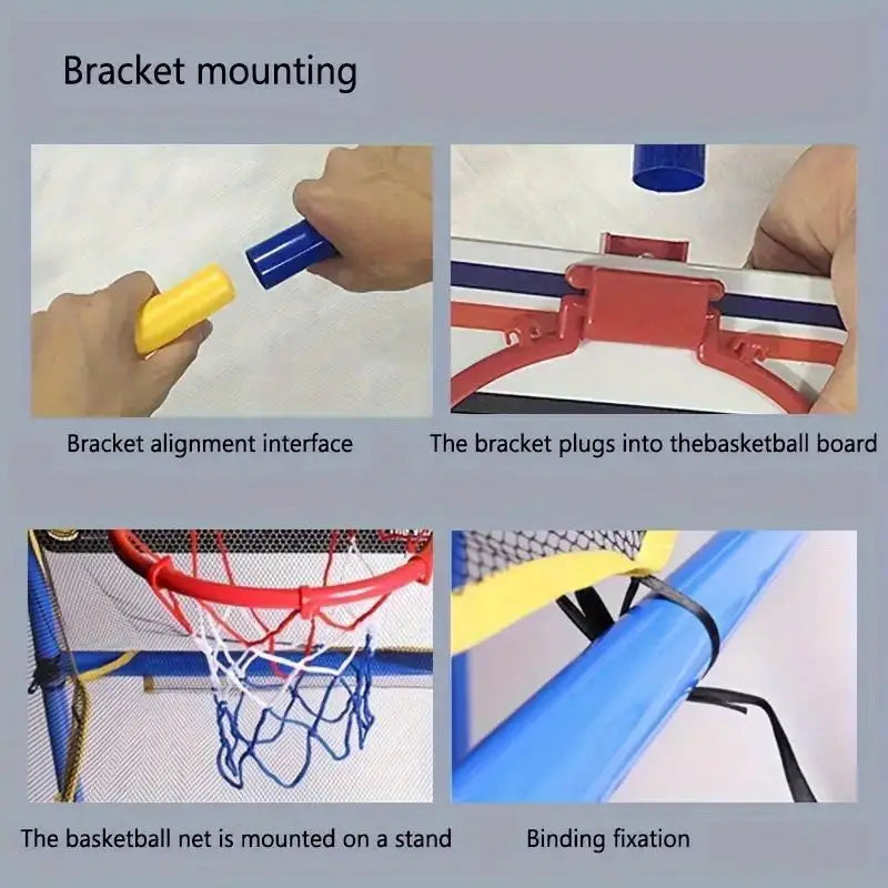 Adjustable Height Portable Basketball Hoop with Pump & Ball - Heavy-Duty Plastic Indoor/Outdoor Backyard Goal, Space-Saving Design & s, Sturdy A-Frame Netted Basket (No, Compatible with Mini Hoops) - Ideal Gift