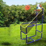 Adjustable Height Portable Basketball Hoop with Pump & Ball - Heavy-Duty Plastic Indoor/Outdoor Backyard Goal, Space-Saving Design & s, Sturdy A-Frame Netted Basket (No, Compatible with Mini Hoops) - Ideal Gift