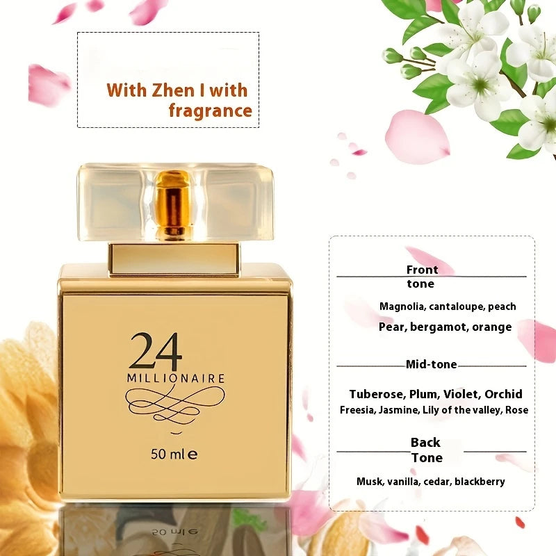 1 x 24 Millionaire Vanilla Scented Perfume for Women -, Floral Fragrance Notes, 10-20% Concentration, Ideal for Dating, Work, and Sports /tm