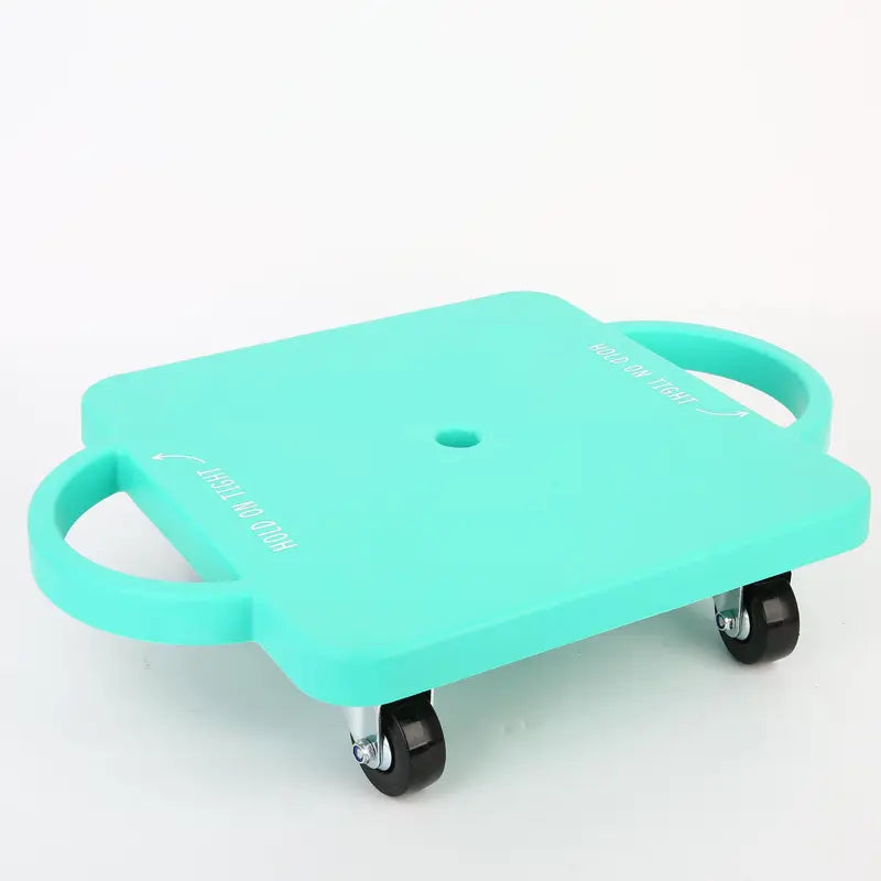 1pc Kids Riding Scooter Board | PP Material, Red & Green, Indoor Outdoor Activity Play Equipment | Gymnastics Sports Skateboard with Plastic Foot Wheels for 80kg Weight Capacity