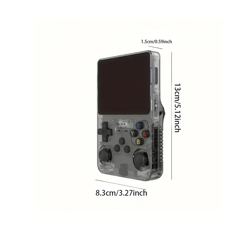 Retro Arcade Open-Source Handheld Game Console: 3D Joystick, 3.5-inch IPS Screen, ArkOS System with 64GB Storage, 20+ Pre-Installed Emulators for Outdoor Play, Non-Wireless, USB-C Dongle Not Included, ABS Material, USB Charging,