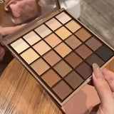 25-Shade Matte Eyeshadow Palette - Neutral Grey & Brown Earth Tones, Coffee & Chocolate Inspired Shades with Velvety Finish for Versatile, Natural to Dramatic Makeup Looks / tm