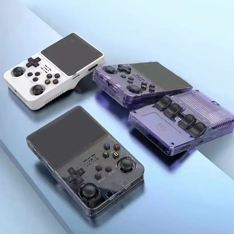 Retro Arcade Open-Source Handheld Game Console: 3D Joystick, 3.5-inch IPS Screen, ArkOS System with 64GB Storage, 20+ Pre-Installed Emulators for Outdoor Play, Non-Wireless, USB-C Dongle Not Included, ABS Material, USB Charging,