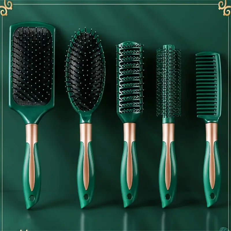 5pcs Hairdressing Combs Set 5pcs/Set Hairdressing Combs Set, Air Cushion Comb, Round Curling Hair Brush, Detangling Hair Comb,