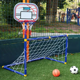 2-in-1 Basketball Hoop and Soccer Goal Set, Portable Detachable Indoor/Outdoor Sports Toy for Boys and Girls - Perfect Gift for Thanksgiving, Halloween, Christmas, and Holidays