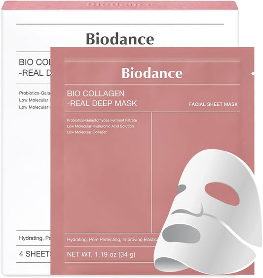 BIODANCE Bio-Collagen Real Deep Mask, Hydrating Overnight Mask, Pore Minimizing, Elasticity Improvement