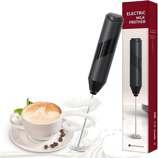 AMLINK Milk Frother Handheld, Electric Frothers, Coffee Frother Mini Whisk, Foam Maker, Drink Mixer for Coffee, Milk, Lattes, Cappuccino Cream Matcha (Black)