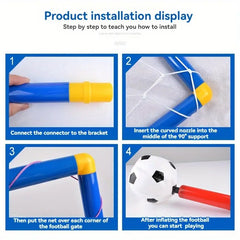 2-in-1 Basketball Hoop and Soccer Goal Set, Portable Detachable Indoor/Outdoor Sports Toy for Boys and Girls - Perfect Gift for Thanksgiving, Halloween, Christmas, and Holidays