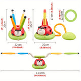 [3-in-1 | Ladybug] 3-in-1 Ladybug Motor Exercise Machine | Interactive Skipping Rope, Sensory Training Equipment | ABS Material, Indoor & Outdoor Parent-Child Play Toy/ tm