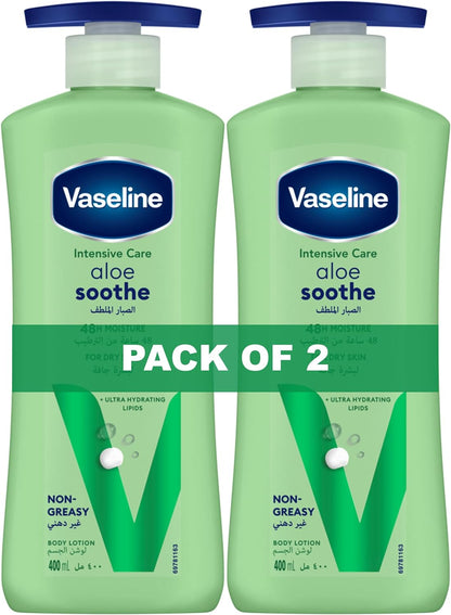 Vaseline Body Lotion Aloe Soothe, 2 X 400ml