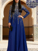 Women'S Elegant Printed Long Dress, Long Sleeves, Floral Pattern, High Neck | Printed Dress, Middle Eastern Dress, Muslim Robe