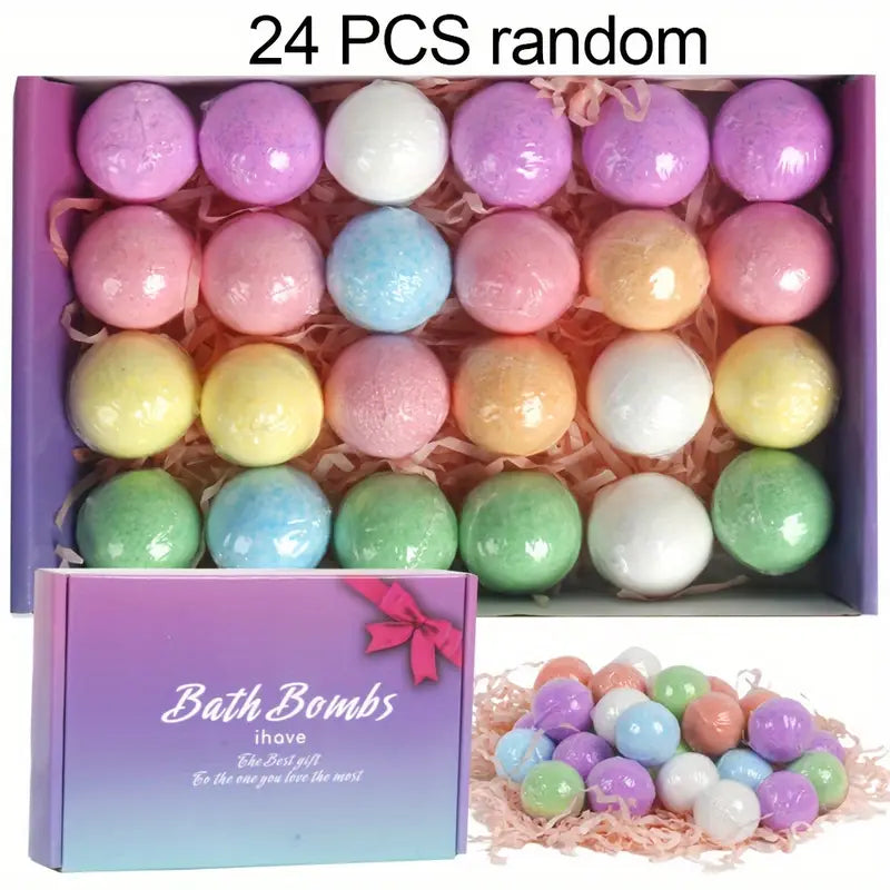 Bath Bombs Gift for Women, 24pcs Handmade Bubble Bath Fizzes Rich in Essential Oils, Perf                    ect for Wife, Girlfriend, Sisters on Birthday, Christmas, Anniversary, Valentine's Day / tm