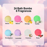 Bath Bombs Gift for Women, 24pcs Handmade Bubble Bath Fizzes Rich in Essential Oils, Perf                    ect for Wife, Girlfriend, Sisters on Birthday, Christmas, Anniversary, Valentine's Day / tm