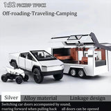 Cybertruck Toy Trucks with RV Motorcycle Cybertquad Alloy Die-cast Model Car Pickup Truck 1：32 Toy Race Cars with Sound and Light Ideal Gift for Kids / AMZ