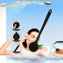 [Gentle Scrubber] Long-Handle Bath Brush - Soft Silicone Gentle Scrubber for Deep Clean & Skin Care, Battery-Free / tm