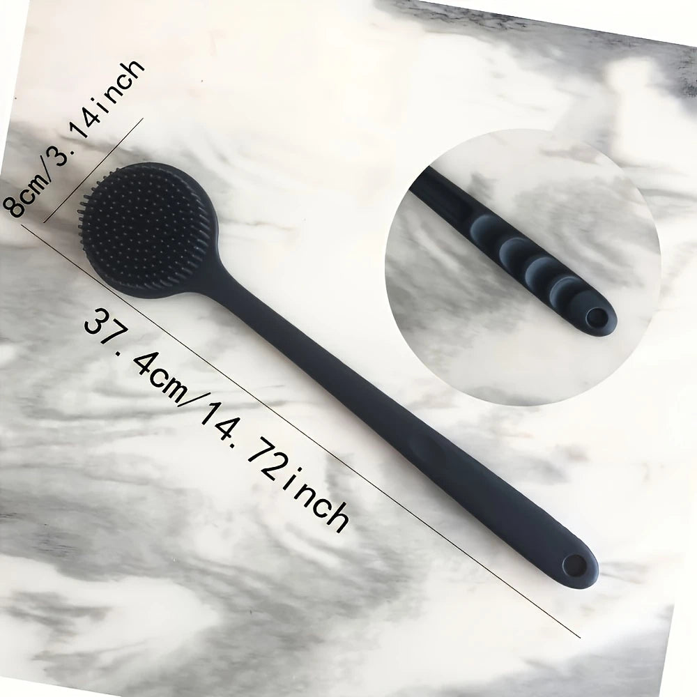 [Gentle Scrubber] Long-Handle Bath Brush - Soft Silicone Gentle Scrubber for Deep Clean & Skin Care, Battery-Free / tm