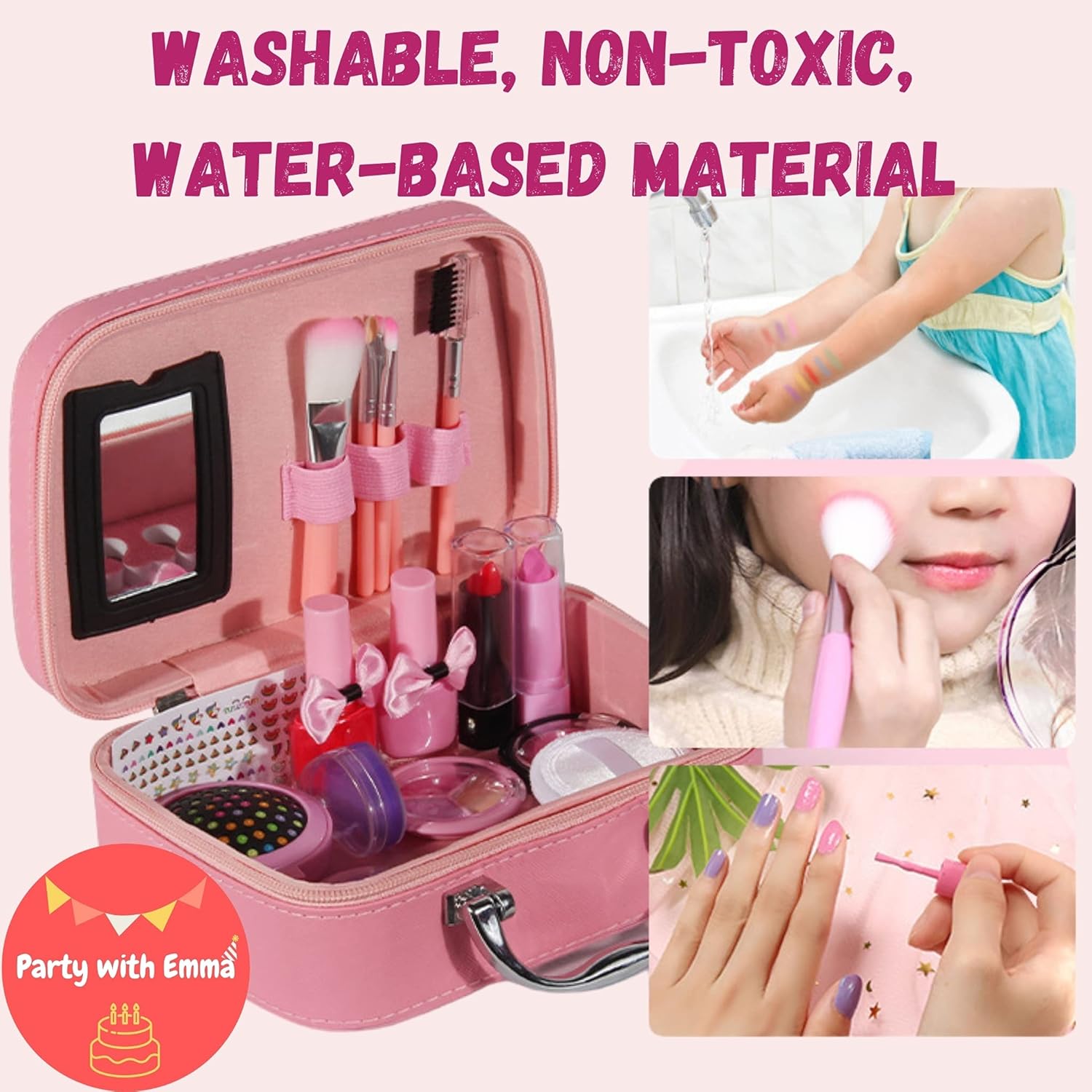Kids Makeup Kit for Girl Real Washable Makeup Kit for Little Girls over 8 Year Old Girls Makeup Set with Cute Princess Cosmetic Purse Girls Pretend Play Toy Toys for Little Girls (Mermaid Box) / amz