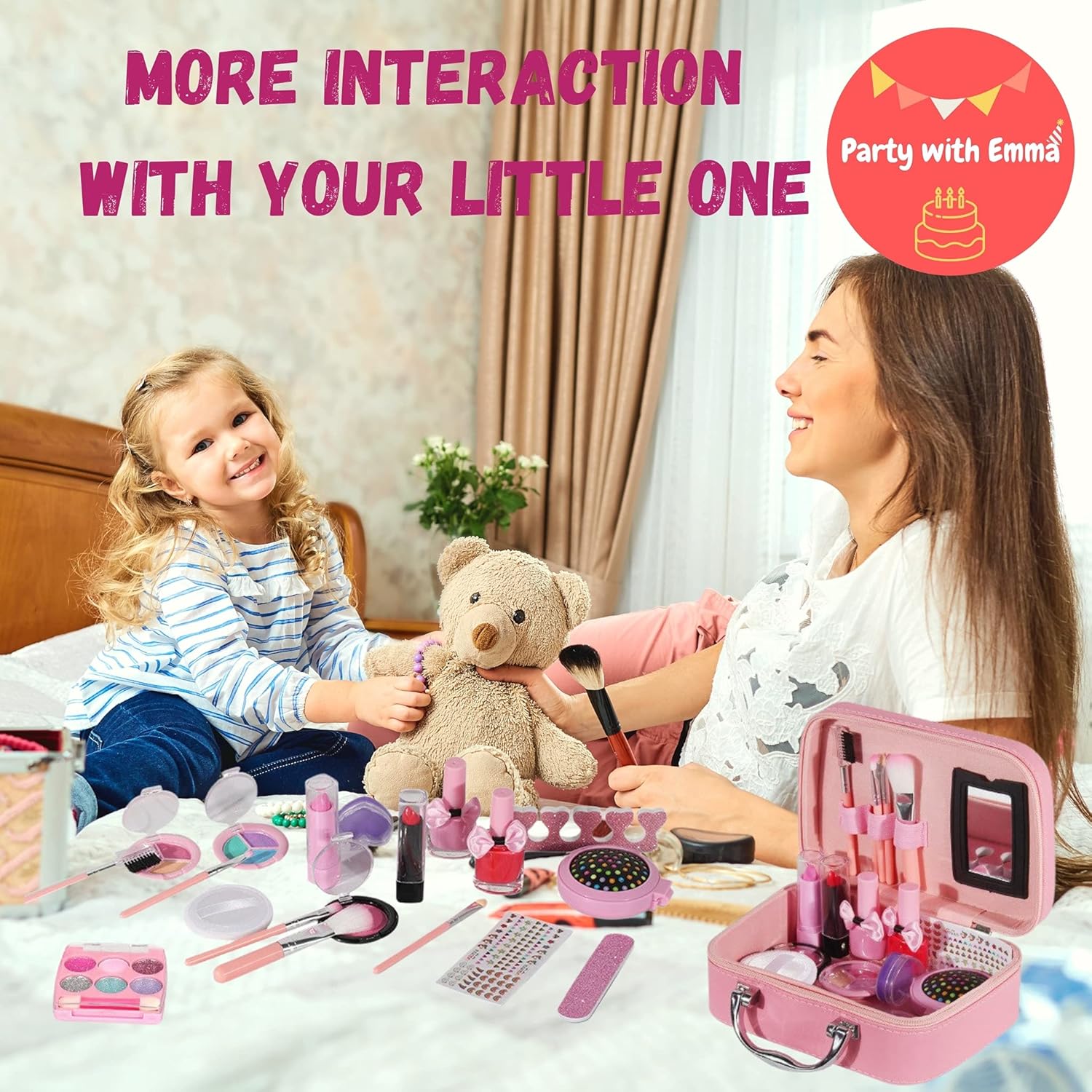 Kids Makeup Kit for Girl Real Washable Makeup Kit for Little Girls over 8 Year Old Girls Makeup Set with Cute Princess Cosmetic Purse Girls Pretend Play Toy Toys for Little Girls (Mermaid Box) / amz