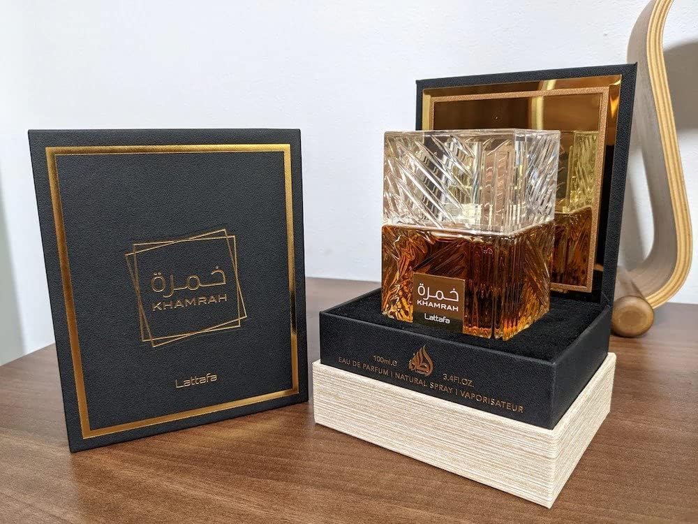 Lattafa Perfumes Khamrah for Unisex Eau de Parfum Spray, 3.4 Ounce / amz