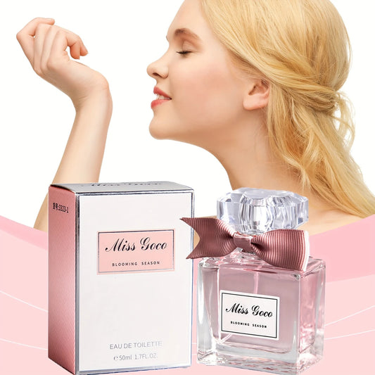 Long-Lasting 50ml Charming Pink Floral Eau De Toilette for Women - Fresh Scent, Alcohol-Free & Paraben-Free /tm