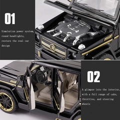 Mercedes-benz G65 Model Die-cast Pull Back Car 1:24 Zinc Alloy Children's Toy with Real Sound and Lights Christmas Gifts for Boys / AMZ
