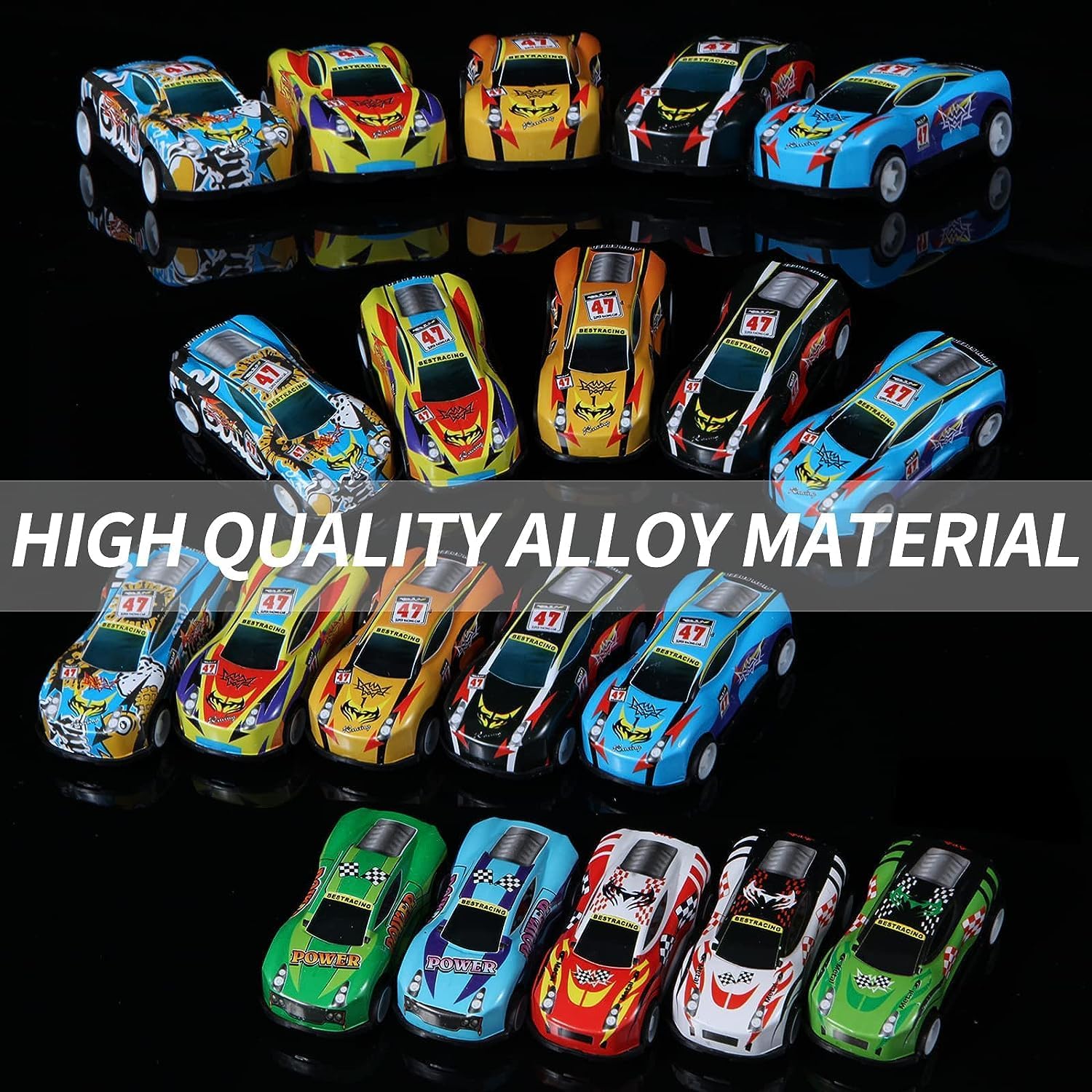 Moonmen 30 Pack Pull Back Cars, Friction Mini Toy Cars Fun Bulk Race Car Set for Kid Ages 3 4 5 6 Years Old, Boys and Girls / AMZ