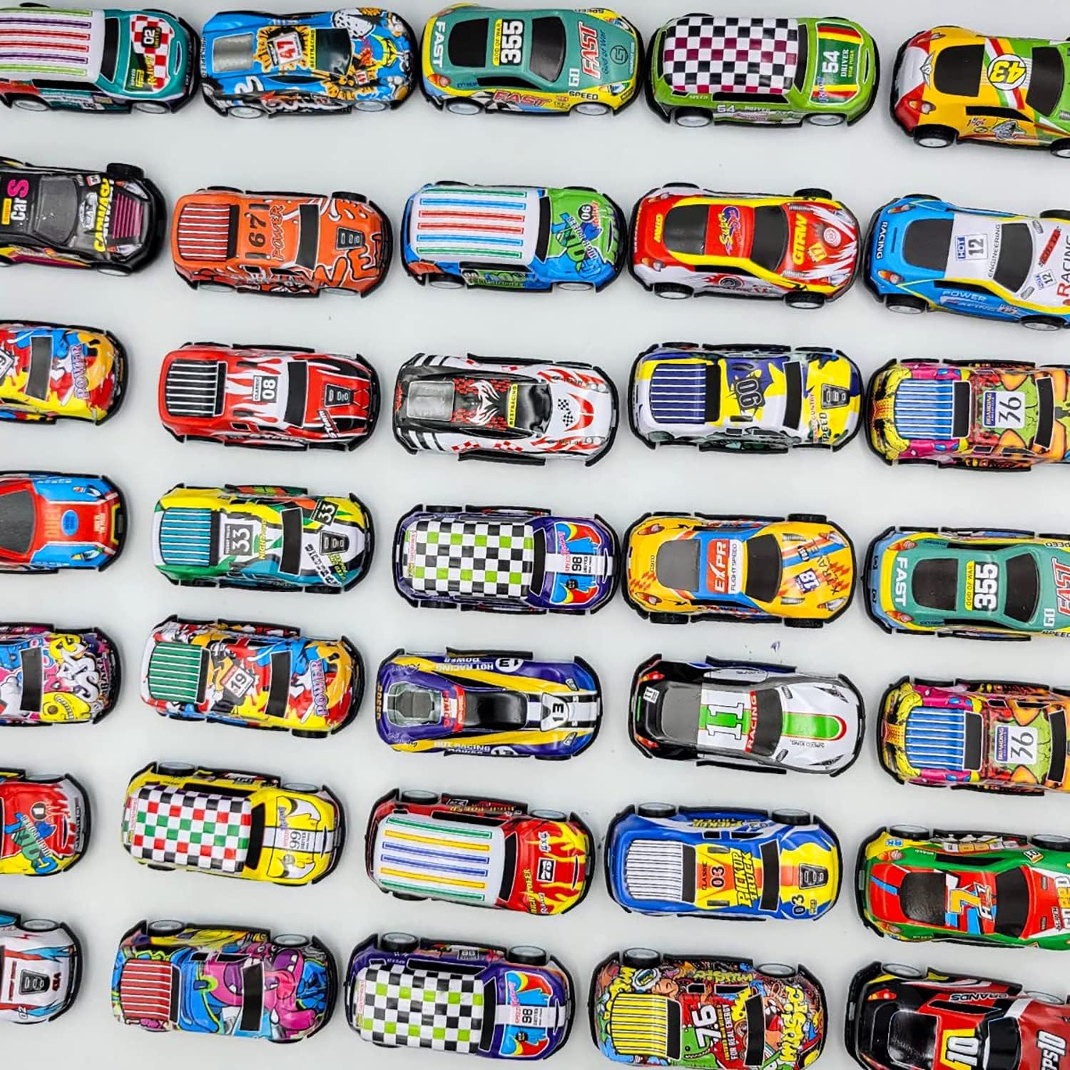 Moonmen 30 Pack Pull Back Cars, Friction Mini Toy Cars Fun Bulk Race Car Set for Kid Ages 3 4 5 6 Years Old, Boys and Girls / AMZ