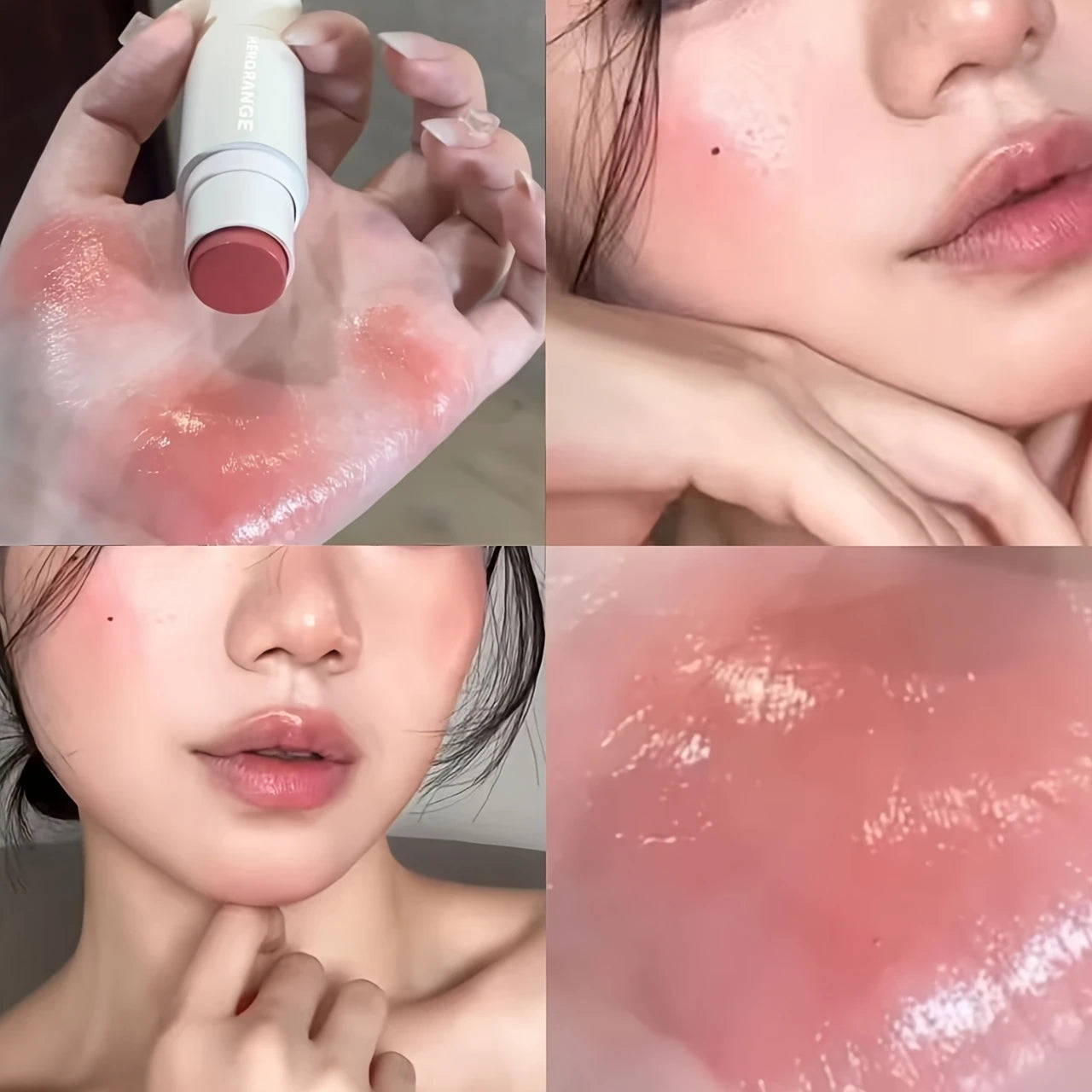 [Natural Nude] HERORANGE Water Gloss Blush Stick | Natural Nude Makeup Highlighter | Creamy Texture | Matte Finish | Light Coverage | Suitable for All Skin Tones | Ideal for Daily Use & Special Occasions / tm