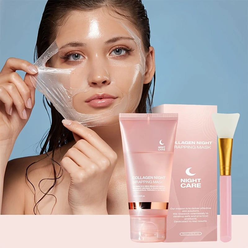 2.5 Fluid Ounces of Collagen Night Moisturizing Mask, Containing Hyaluronic Acid And Niacinamide, Enhances Skin Elasticity, Brightens Complexion, Hydrates, Tightens, And Smooths Fine Lines, Fragrance-Free, Suitable for All Skin Types /tm