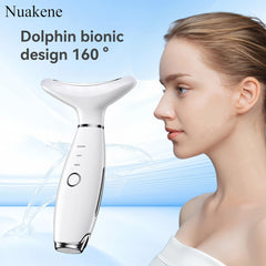 Nuakene Face & Neck Skin Care Beauty Meter, Rechargeable Vibrating Heating Massager, Home Neck & Facial Massage Tool, Skin Care Gift for Women /tm