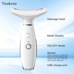 Nuakene Face & Neck Skin Care Beauty Meter, Rechargeable Vibrating Heating Massager, Home Neck & Facial Massage Tool, Skin Care Gift for Women /tm