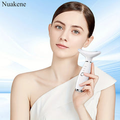 Nuakene Face & Neck Skin Care Beauty Meter, Rechargeable Vibrating Heating Massager, Home Neck & Facial Massage Tool, Skin Care Gift for Women /tm